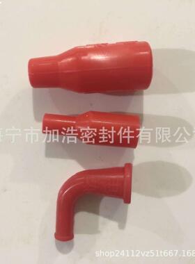 电热管接头保护套 耐高温绝缘橡胶管 红色硅胶弯管直管 加热胶套