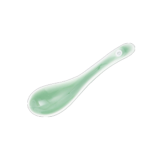 陶瓷小勺子家用高颜值长柄小汤勺精致小瓷勺酒店商用中式青瓷餐具