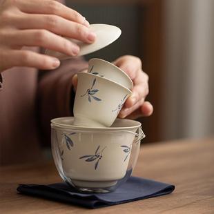 草木灰旅行茶具一壶二杯户外便携快客杯套装 新品 陶瓷车载露营家用