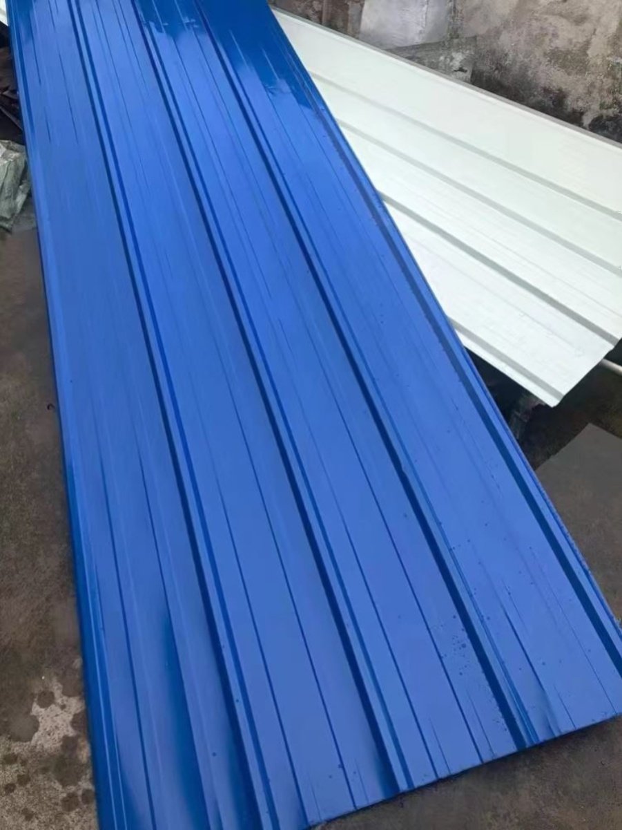 新品新款彩钢板铁皮屋顶隔热防雨彩钢瓦铁皮围挡铁皮板雨棚搭建加