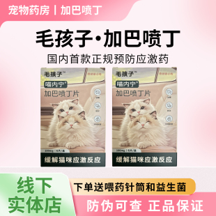毛孩子喵内宁加巴喷丁猫用片剂猫咪防应激药止疼舒缓情绪抗应激药