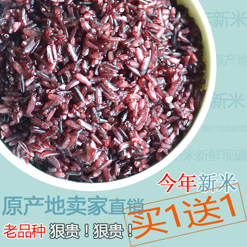 [买1送1]老品种墨江紫米原产紫糯米农家月子米熬粥代餐粽子米500g