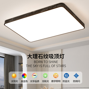 客厅大灯大理石纹路新款 现代简约创意家用卧室书房客厅1ed护眼灯