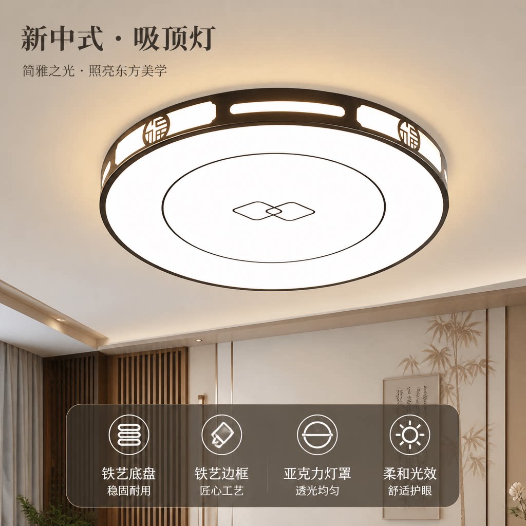 新中式吸顶灯｜东方美学点亮家图片