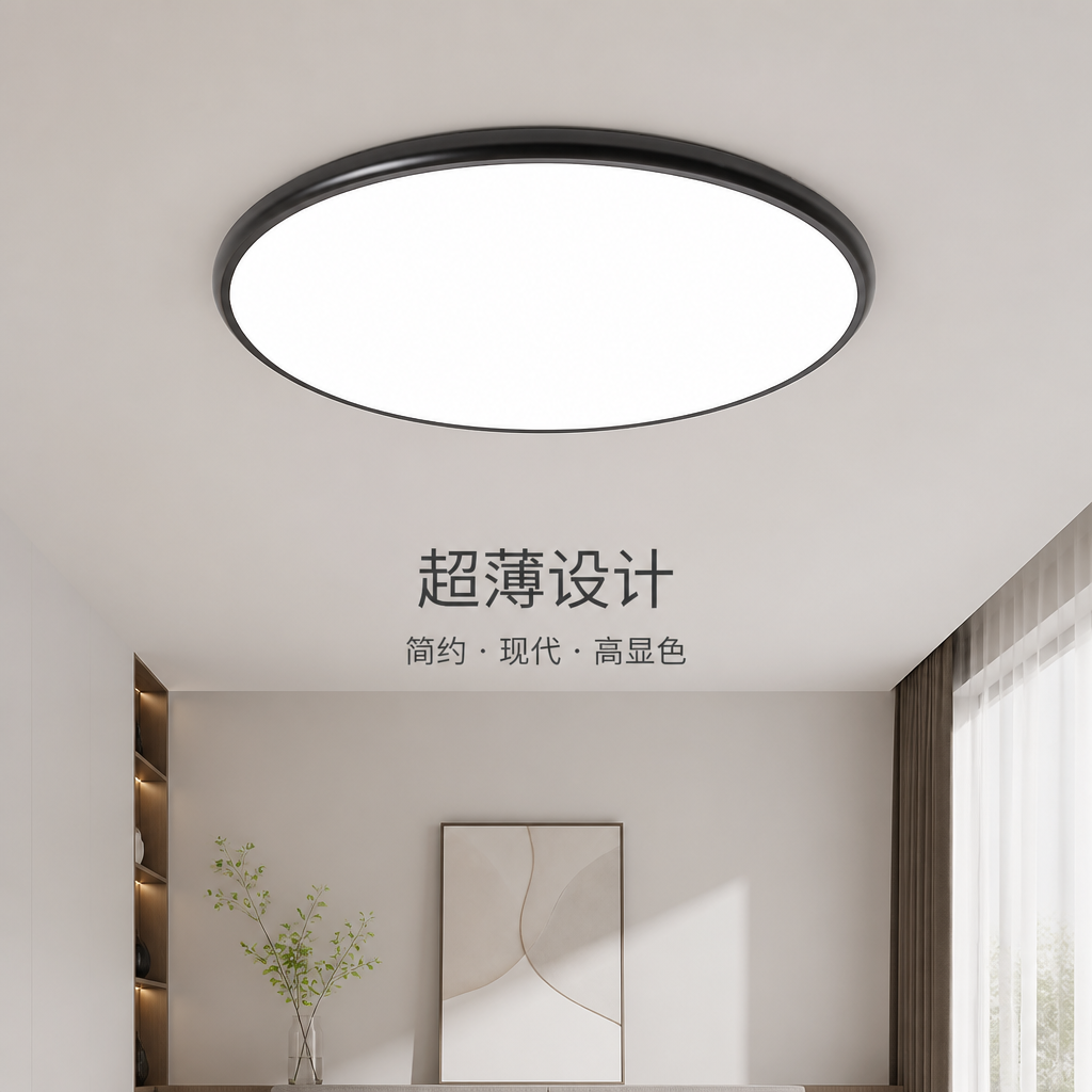 H卧室灯圆形led主卧室吸顶灯2026新款书房灯客厅灯房间护眼超薄灯
