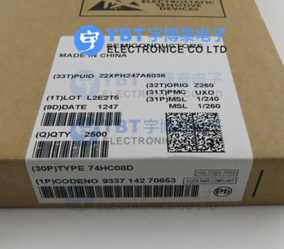 74HC08D 74HC全系列SOP-14封装 NXP(恩智浦)逻辑IC进口原装逻辑IC