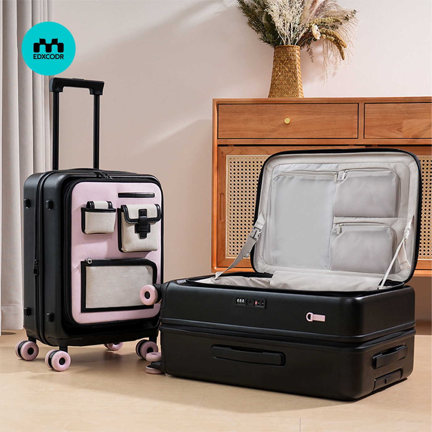 高颜值多功能前开口行李箱