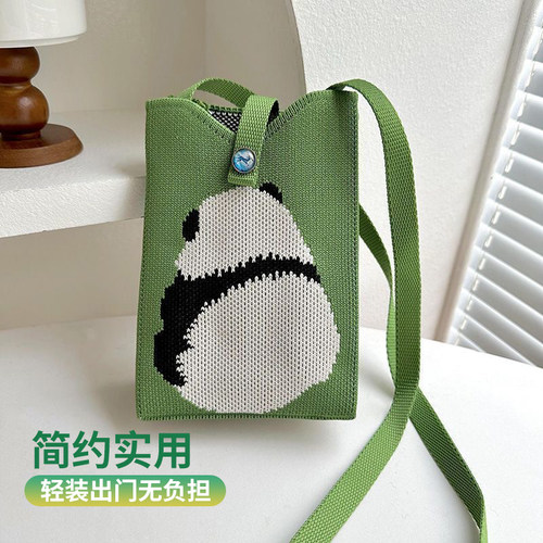 针织手机卡包单肩包口红纸巾包