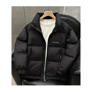 九江羽绒服轻奢拉链袋男冬季新款轻薄立领防寒服短款黑金冬装外套