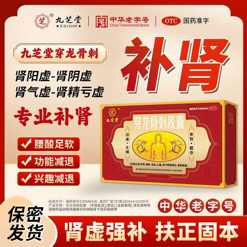 【九芝堂】穿龙骨刺胶囊0.5g*12粒/盒