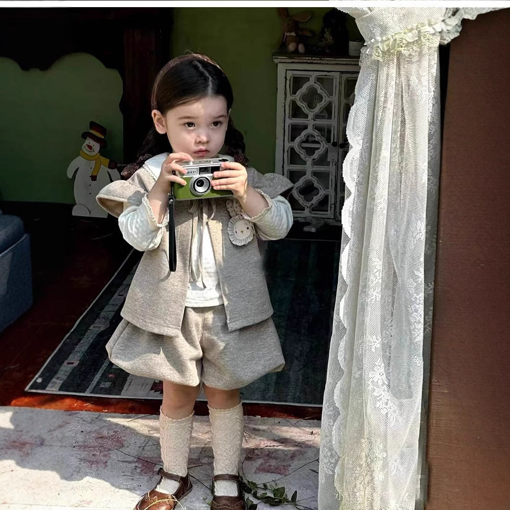 韩系女童春季套装26新款洋气可爱女宝宝兔子马甲灯笼短裤两件套潮,童装/婴儿装/亲子装,儿童运动套装,淘宝优惠券,粉丝福利购,淘宝优惠卷