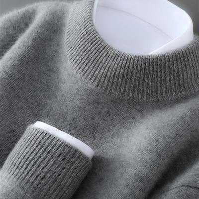 库静2025冬男士半高领加厚100纯羊毛衫欧货高端宽松秋冬羊绒打底