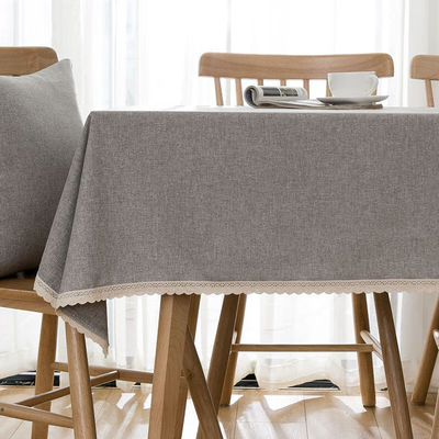 北欧方桌桌布布艺纯色小清新家用纯色丨浅蓝色丨加花边-不防水120