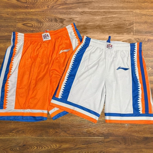 篮球比赛裤 短裤 运动 上海大鲨鱼球员版 李宁赞助CBA联赛上海队短裤