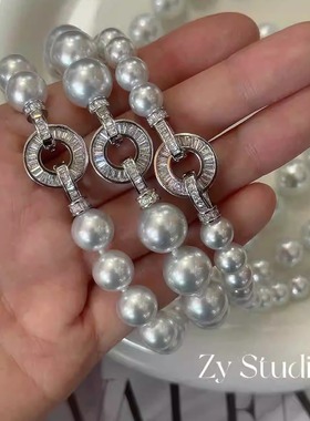 蓝雪澳白珍珠项链名媛女饰品礼物送女友小众锁骨链气质时尚秋冬