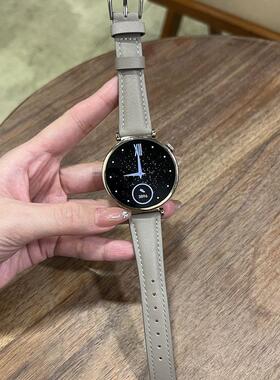 适用华米GTR4表带GTR3PRO真皮GTS3柔软皮质腕带GTS4mini米动青春版女款智能运动手表1/2/3代小蛮腰小众高级感