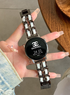 适用高驰COROSPace3手表表带小香风编织双链pace2手链高级感APEX42mm女款运动APEX246mm星光色配白皮小众手链