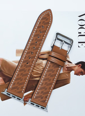 适用iwatchs9华强北手表表带applewatchS8小众S10透气真皮S7秋冬S6新款ultra2/5/4/3男女SE个性高级感41/45mm