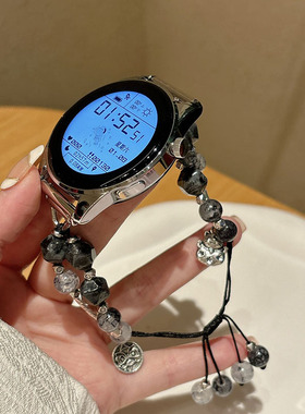 适用华米GTR4表带GTR3PRO/GTS3/GTS4mini小香风手链米动青春版男女智能运动手表1/2/3代猫眼石中式国潮流表链