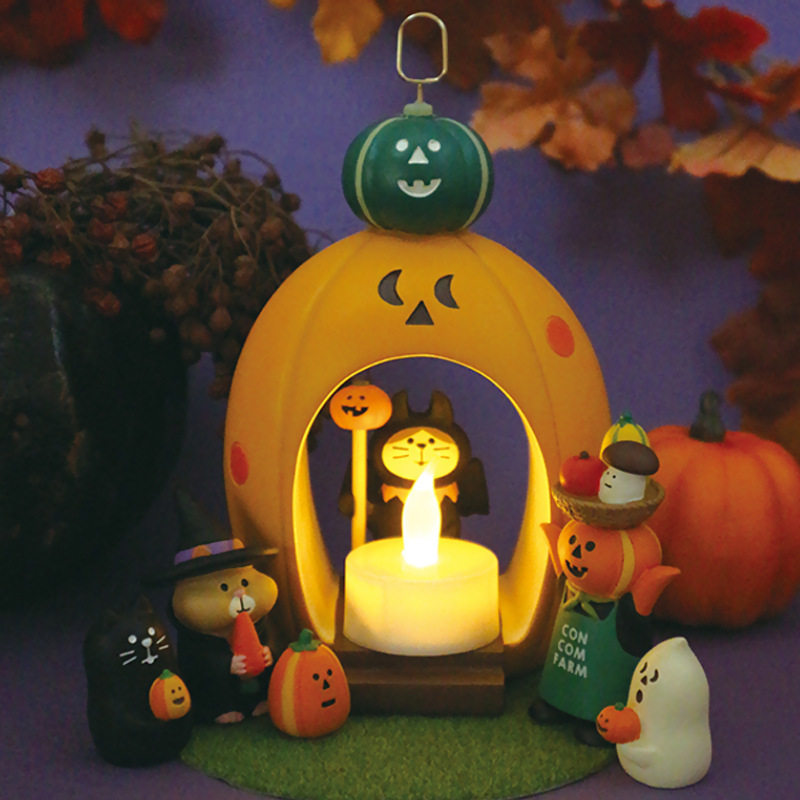 zakka日式猫咪杂货可爱妖怪行列河童僵尸猫咪装饰场景迷你小摆件