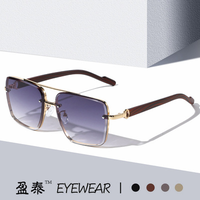 英国gentle motto新款金属双梁方框木纹腿太阳镜欧美潮流墨镜