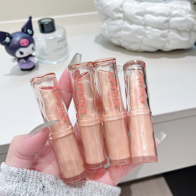 新款推荐mansly水光滋润口红冰透镜面持久不易掉色学生党玻璃感唇