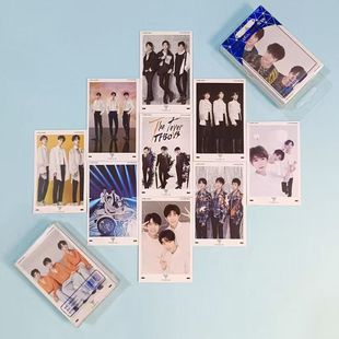 tfboys小卡片lomo卡易烊千玺王源王俊凯周边贺卡盒装 留言卡收藏卡