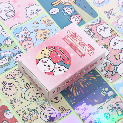 chiikawa吉伊卡哇小卡哈奇乌萨奇日漫周边自印卡盒装镭射lomo卡