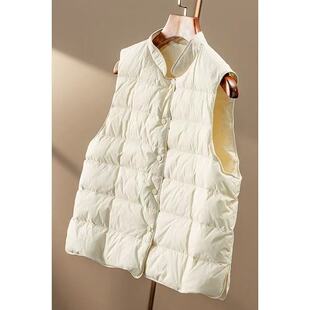 亮世秋羽绒服可叠穿内搭外穿暖炸90绒立领羽绒马甲外套女2025年新