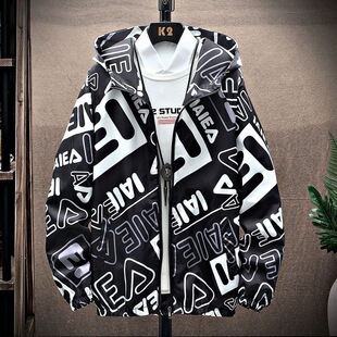 Men's camouflage jacket hooded jacket男印花迷彩夹克连帽褂子