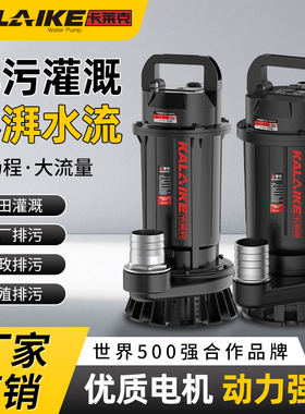 潜水泵220v高扬程大流量抽水家用农用灌溉污水泵抽粪泥浆小型水泵