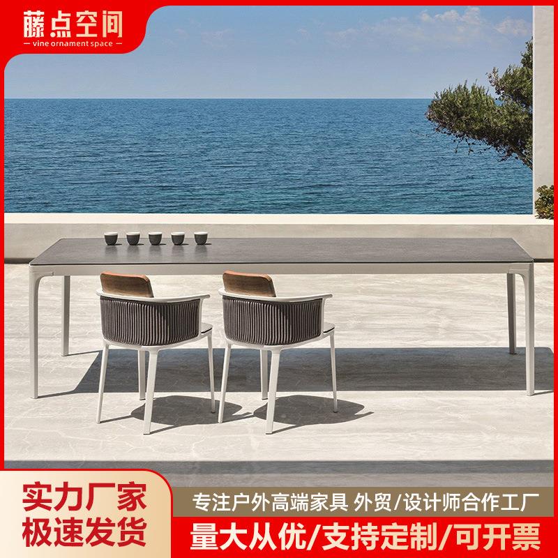 户外桌组合谈售楼部外摆三T-132件套阳椅台吧椅傢俱防洽防水晒北