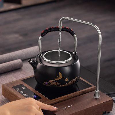 胡桃木电动抽水器桶装水定量上水器充电插电两用式自动吸水出水器