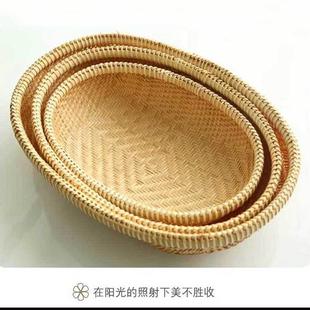 手工竹编簸箕竹篮子竹制品饺子盘蔬菜收纳筐家用洗头篮竹筐竹匾