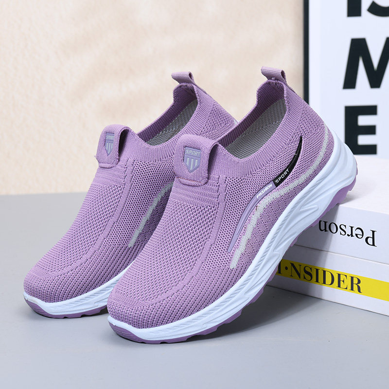 中老年妈妈舒适健步鞋老北京布鞋女鞋软底不累脚休闲运动鞋一脚蹬