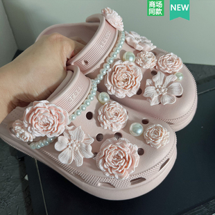 适配Crocs/Cross配件洞洞鞋配饰鞋花鞋扣装饰扣 白露同款山茶花