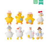 配饰鞋 花DIY卡通可爱小鸭子可拆卸 装 适配Crocs洞洞鞋 饰扣鞋 扣