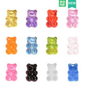 饰扣 适配Crocs 可爱透明果冻小熊 花鞋 扣装 Cross配件洞洞鞋 配饰鞋