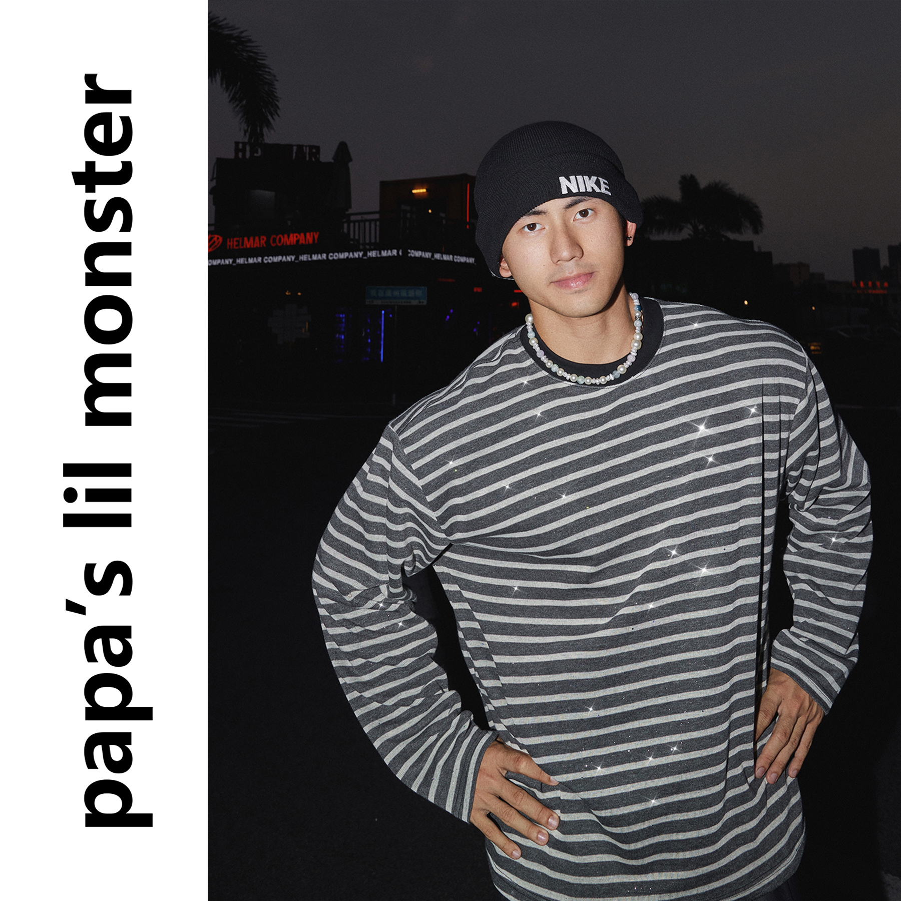 Papaslilmonster低调又炫酷 ​闪闪发光的条纹长袖T恤 猪波自留款