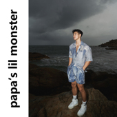 PAPASLILMONSTER 复古牛仔印花衬衣 男 原创 海岛度假沙滩衬衫