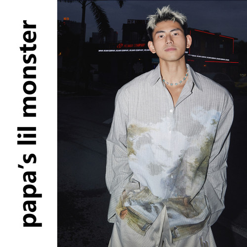 Papaslilmonster【老钱水墨画】夏日棉麻混纺条纹宽松长袖衬衫男