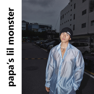 衬衫 PAPASLILMONSTER 纯色设计高级感宽松长袖 初秋薄款 男 原创