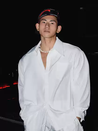 Papaslilmonster American-Style Light Luxury High-End Siren-Style Silk Wrinkle-Resistant Large Collar Design Unisex Shirt