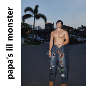 宽松长裤 PAPASLILMONSTER 复古卡通刺绣牛仔裤 美式 男 萌趣牛仔