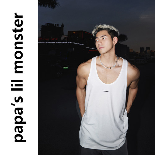 PAPASLILMONSTER【原创】美式夏季休闲无袖背心运动健身坎肩上衣