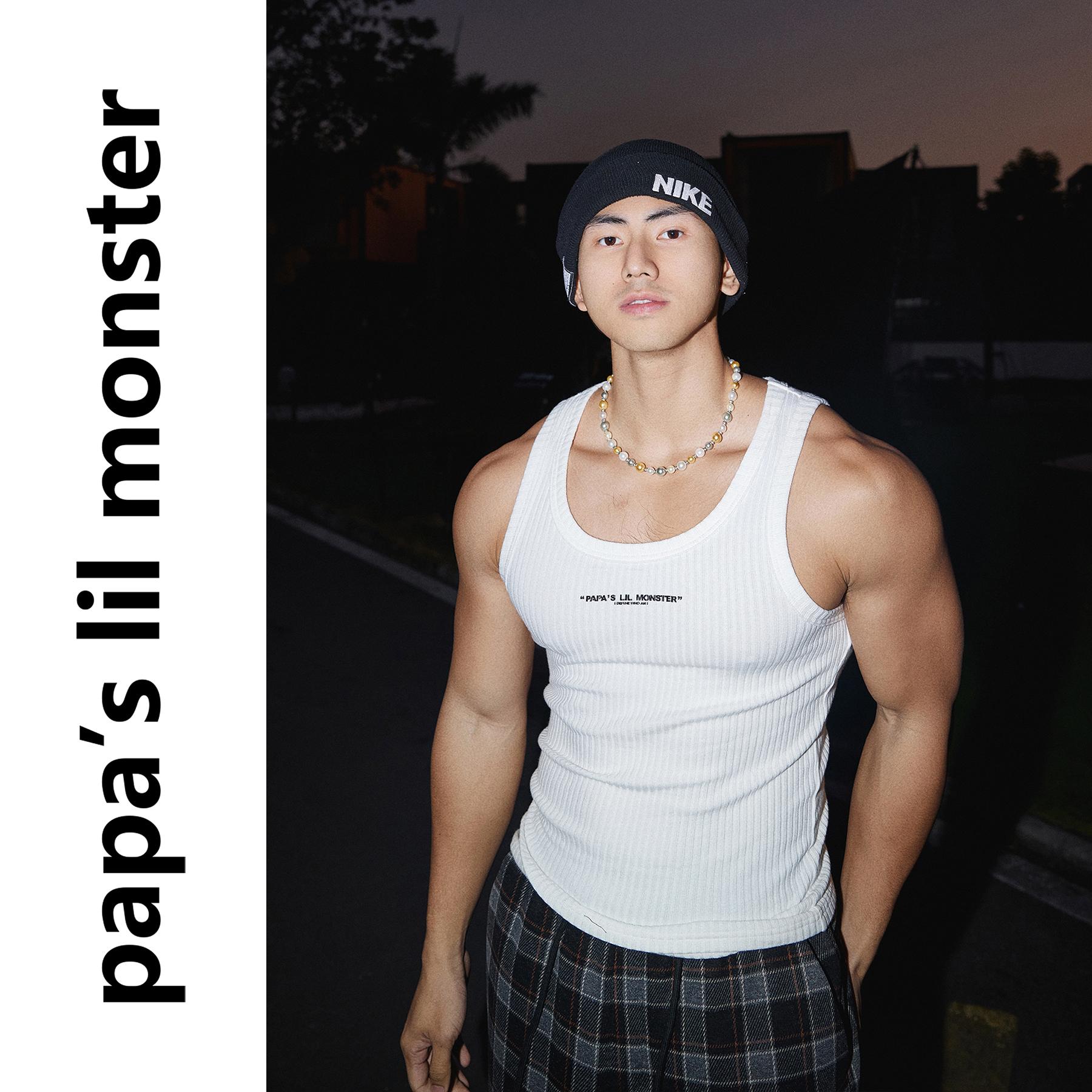 PAPASLILMONSTER【原创】25SS运动休闲健身背心紧身显肌纯棉透气