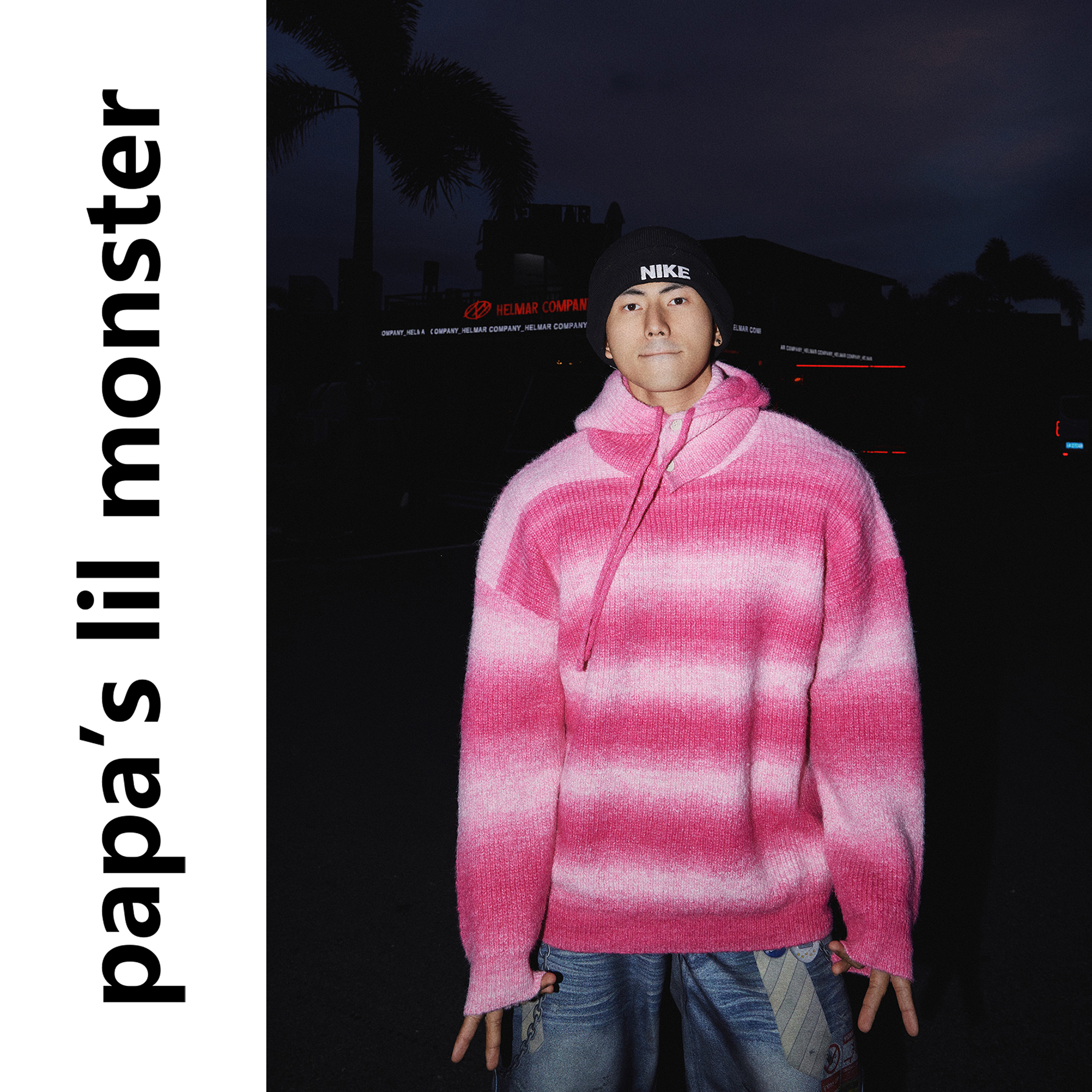 PAPASLILMONSTER【渐变暖衣】美式复古渐变毛衣宽松套头针织衫