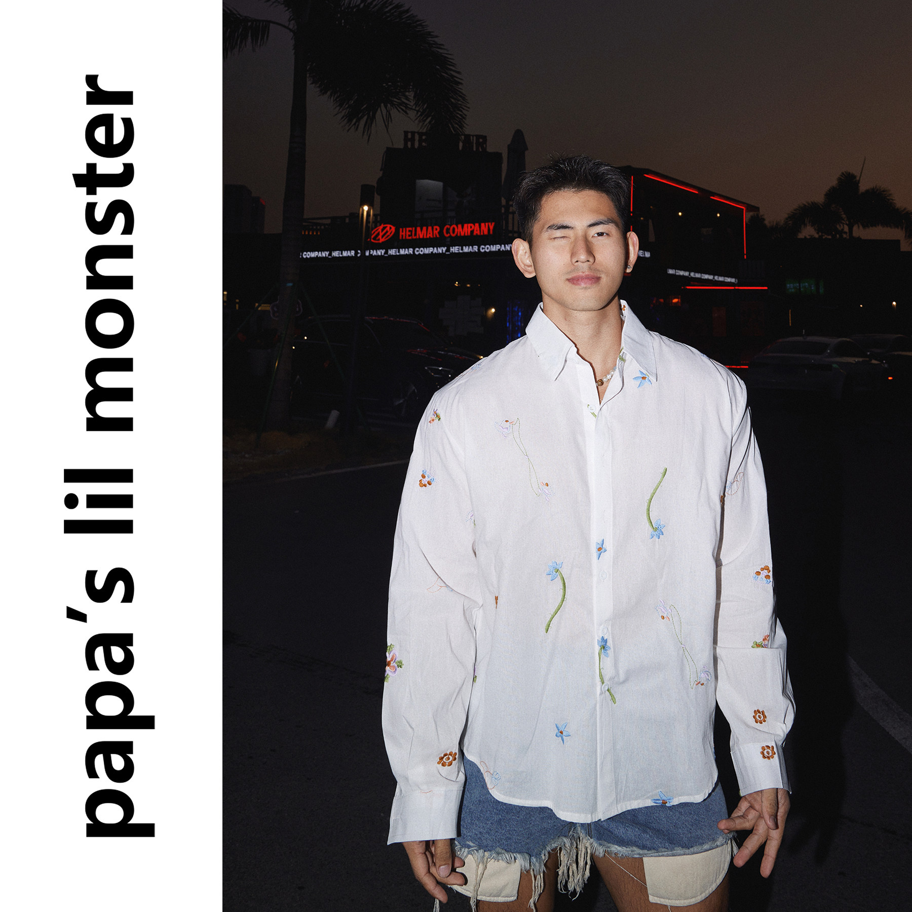 PAPASLILMONSTER【素衫绣春】美式刺绣长袖衬衫休闲百搭通勤上衣