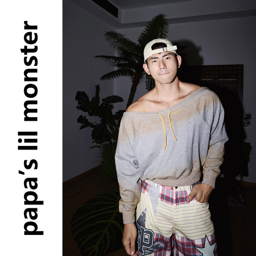 PAPASLILMONSTER 美式复古短款抽绳卫衣 秋季个性潮搭露肩上衣男