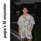 monster美式 休闲宽松短袖 衬衫 lil 小众潮牌抽象夏季 撞色情侣衬衣